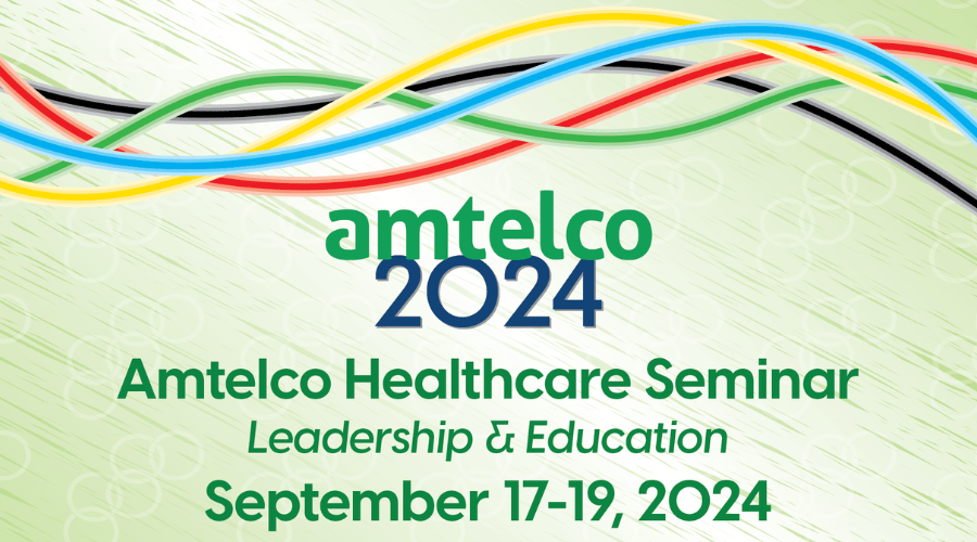 A banner about Amtelco's Healthcare Seminar.