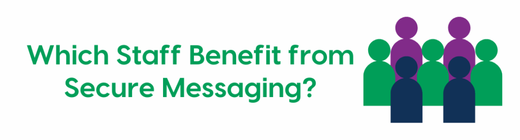Banner asking which hospital staff benefit from secure messaging.