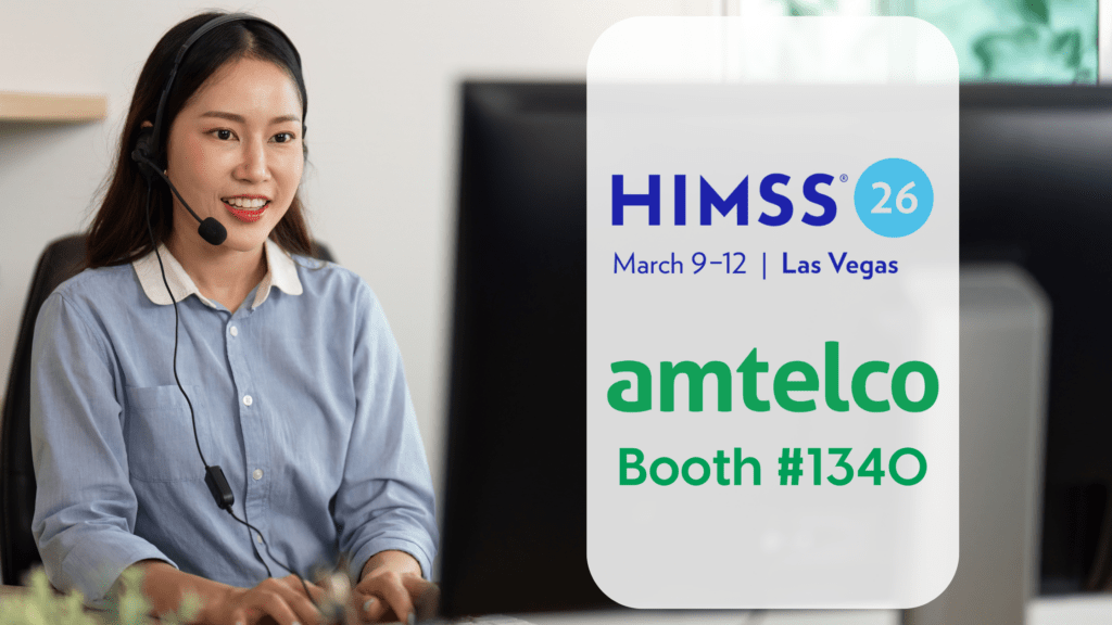 A happy call center agent uses upgraded call center software.