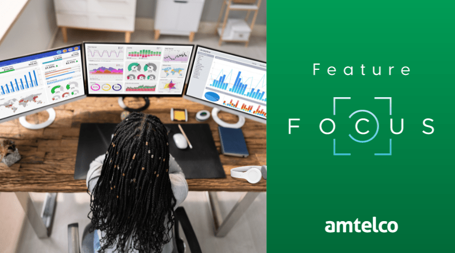 A call center manager reviews metrics on her dashboard.