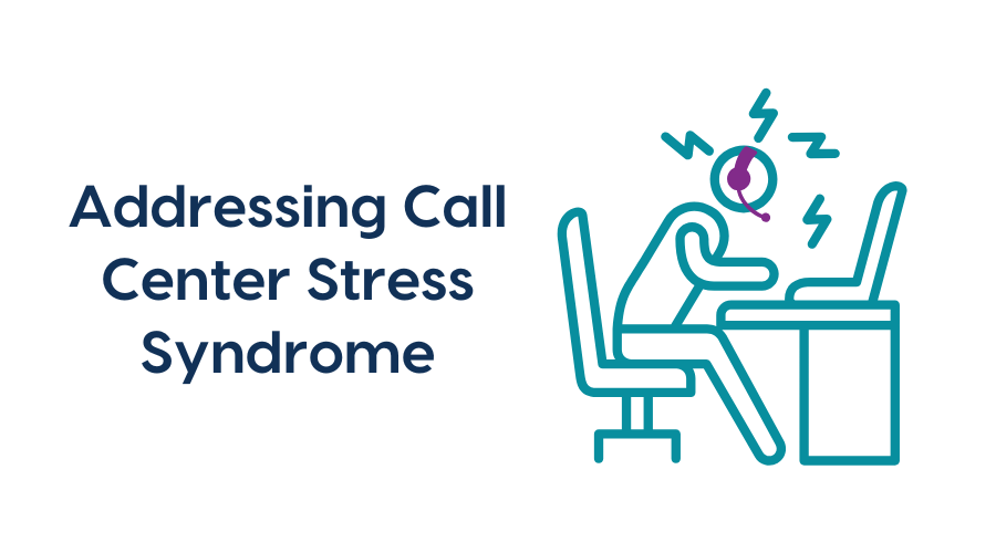 Drawing of an agent experiencing call center stress syndrome.