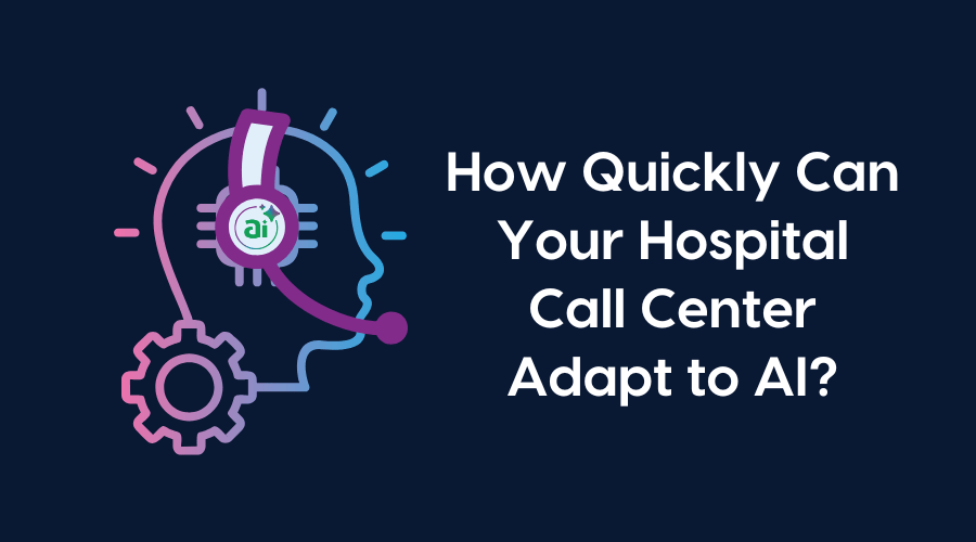 Concept of an AI hospital call center agent.