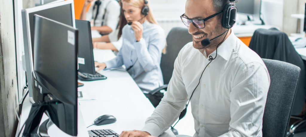 An operator at a call center.