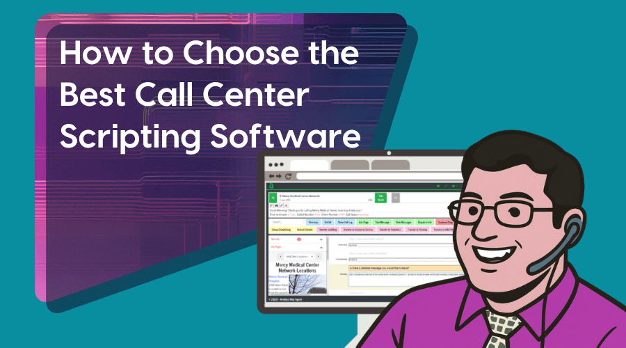 An agent uses Amtelco's call center scripting software.