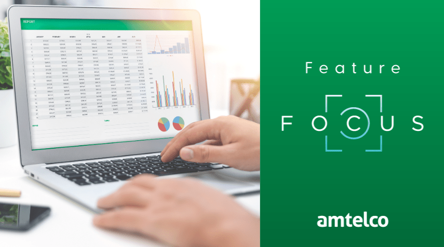A contact center manager views call report graphs using Active Insights on their laptop.
