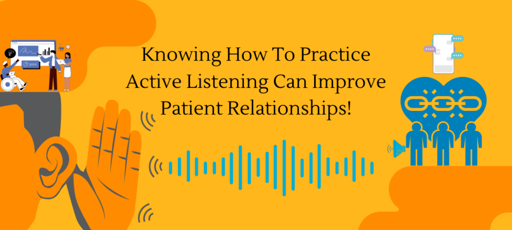 Person holding their ear to focus on listening to the sound on the left side. On the right side a team that's linked together.