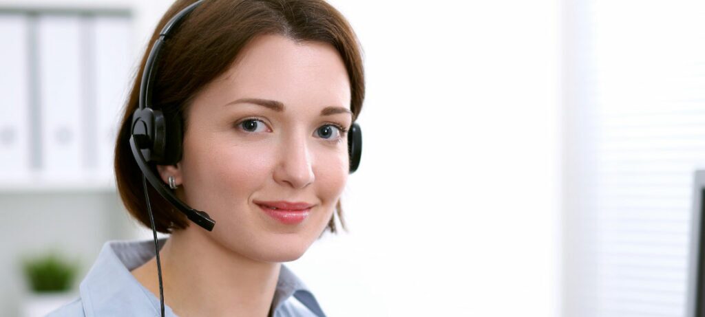 Female operator using effective scripting for call centers to take calls