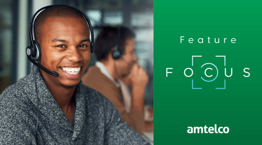 A hospital call center agent wearing a headset.