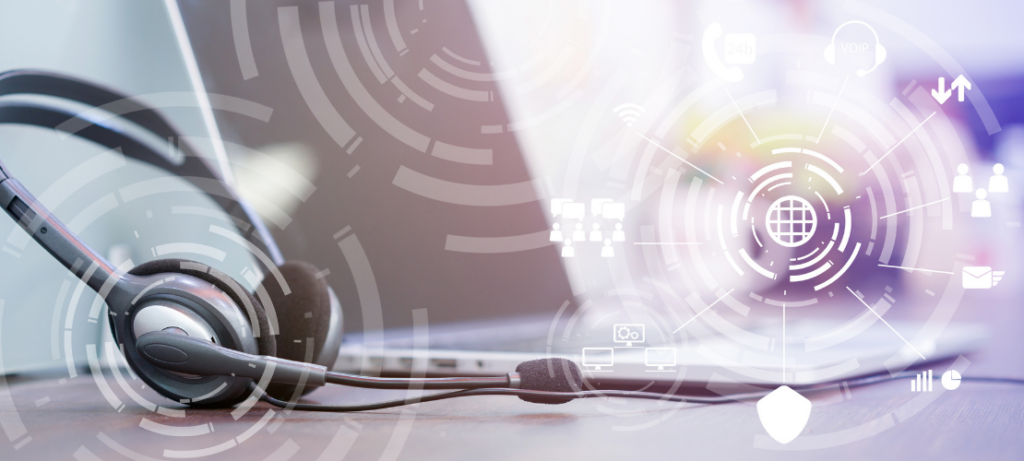 Concept of integrated communications in a call center.