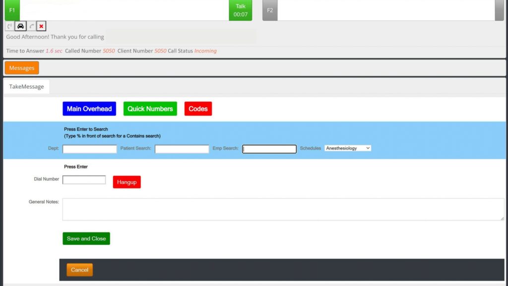 Screenshot of upgraded call center software.