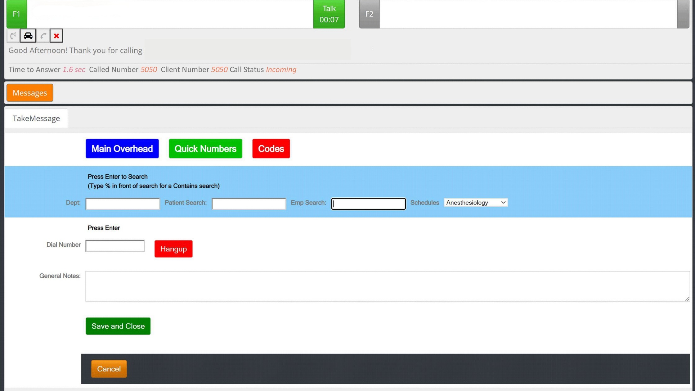 Screenshot of upgraded call center software.