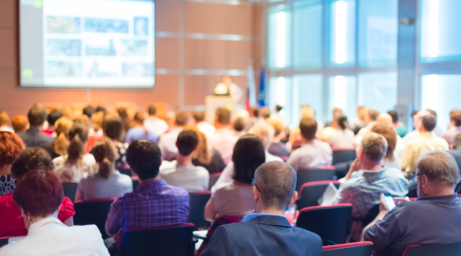 Attendees at a conference event.
