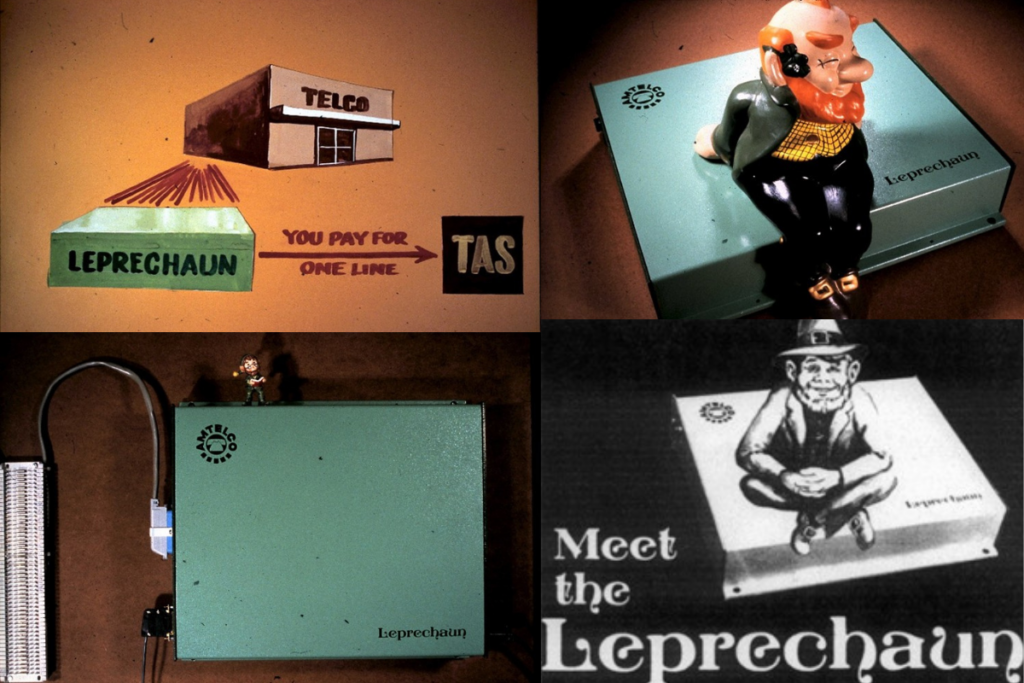 Amtelco introduced The Leprechaun in 1980. It was a mini-concentrator/identifier for 15 secretarial lines which provided the operator with voice identification prior to call connect.