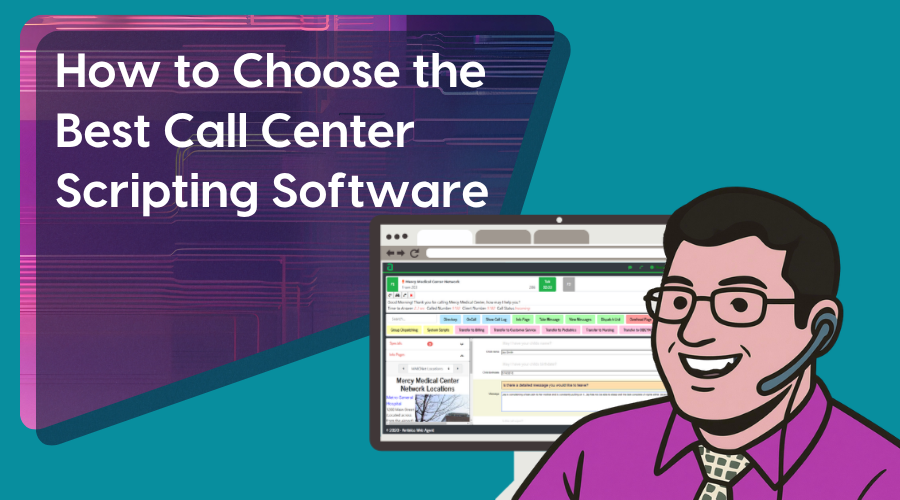 An agent uses Amtelco's call center scripting software.